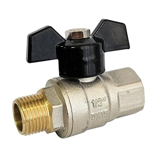 Кран шаровый Karro Perfect 1/2" ВЗ черный бабочка {120/12}
