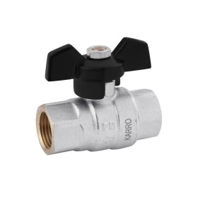 Кран шаровый Karro Perfect 1/2" ВВ черный бабочка {120/12}