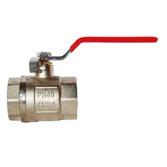 Кран шаровый Karro 1 1/4" ВВ красная ручка {40/4}