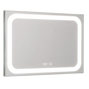 Зеркало LED S №4 с подсветкой и часами