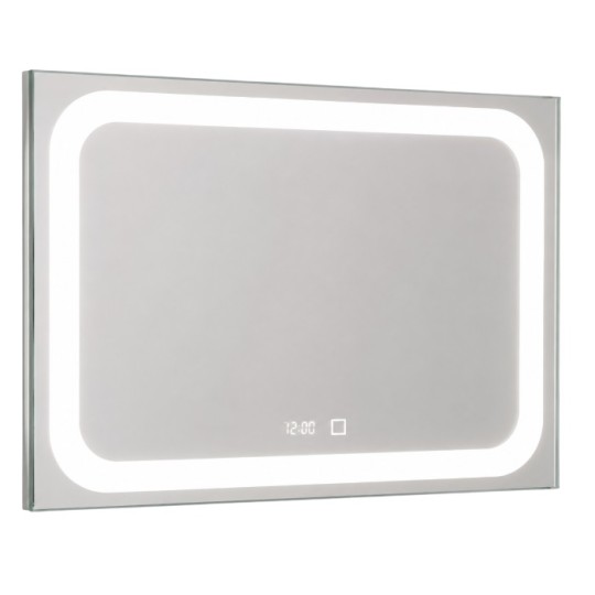 Дзеркало LED S №4 з підсвіткою та годинником