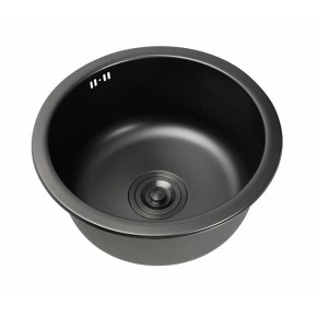Кухонна мийка Germece Handmade кругла 42х42х20 см PVD чорна
