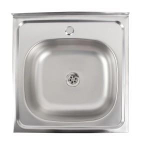 Кухонна мийка накладна Platinum 5050 0.5 мм сатин 50х50х16 см