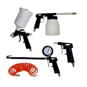 Набор из 5 предметов KIT-5PG WERK краскопистолет (верх)/пистолет воздушный/манометр/промывка/шланг5м