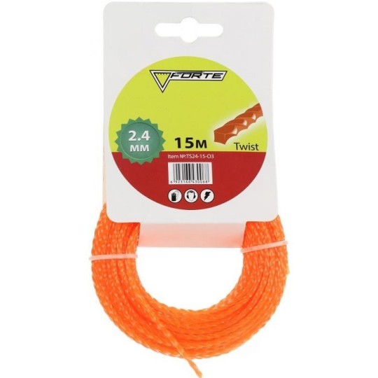 Леска для мотокосы Крученный квадрат Forte 2.4 мм 15 м (TS24-15-O3)
