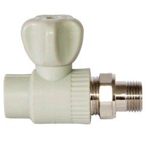 Кран шаровый Tebo PPR радиаторный прямой Ø20х1/2" серый