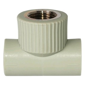 Тройник Tebo PPR Ø20х1/2"Вх20 серый