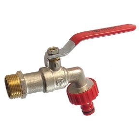 Кран для поливу Asco 1/2" червона ручка (ST-BLHE-7 Steel)