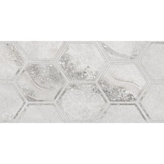 Плитка для стін Golden Tile Fusion Hexagon 300х600 мм сірий (112151) (1.44 м2)