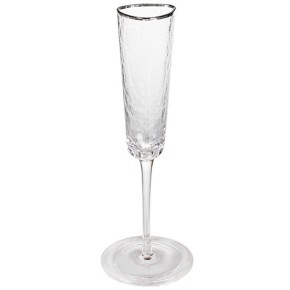 Бокал для шампанского BonaDi Diva с серебряным кантом 160 мл (579-125)
