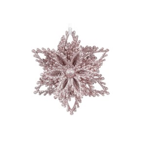 Елочное украшение BonaDi Снежинка 9.5 см светло-розовый (788-859)