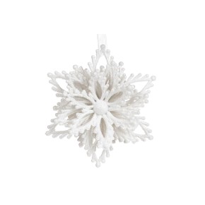 Ялинкова прикраса Сніжинка 9.5см, колір - білий 788-870