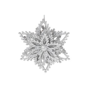 Ялинкова прикраса Сніжинка 9.5см, колір - срібло 788-871