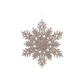 Ялинкова прикраса Сніжинка 12см, колір - шампань 788-444