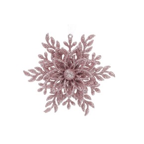 Елочное украшение Снежинка 12см, цвет - светло-розовый 788-452