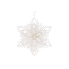 Ялинкова прикраса Сніжинка 12см, колір - білий 788-527