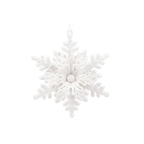 Ялинкова прикраса BonaDi Сніжинка 11 см біла (788-718)