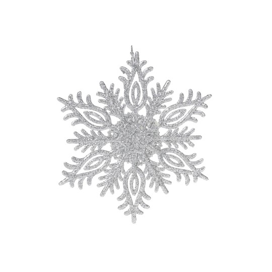Ялинкова прикраса Сніжинка 12см, колір - срібло 788-787