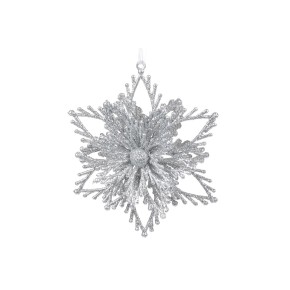 Елочное украшение Снежинка 12см, цвет - серебро 788-817