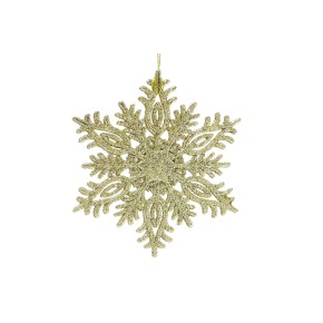 Елочная подвеска Снежинка 12см, цвет - золото 788-350