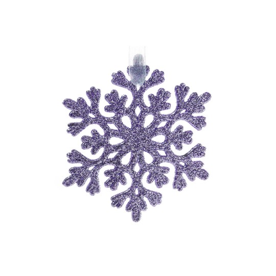 Елочное украшение Снежинка 9см, цвет - лаванда 788-907