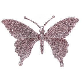 Елочное украшение Бабочка 15см, цвет - светло-розовый 788-409