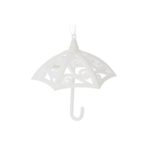 Елочное украшение Ажурный зонтик 11см, цвет - белый 788-895