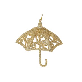 Елочное украшение Ажурный зонтик 11см, цвет - золото 788-899