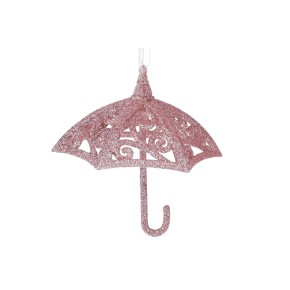 Елочное украшение Ажурный зонтик 11см, цвет - розовый 788-900