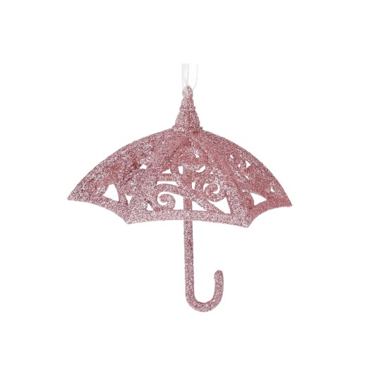 Ялинкова прикраса Ажурна парасолька 11см, колір - рожевий 788-900