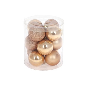 Набор елочных шаров 4см, цвет - карамель, 12шт: перламутр - 6шт, матовый и глянец - по 3шт (147-543)