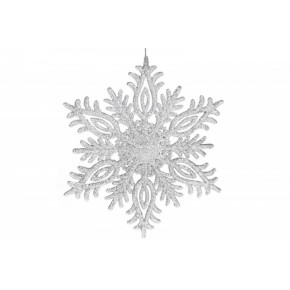 Ялинкова прикраса Сніжинка, 18см, колір - срібло (788-137)