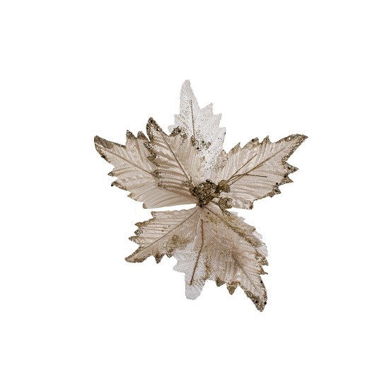 Декоративный цветок Рождество 27см, цвет – шампань (839-587)