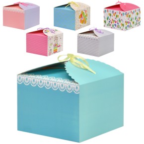 Пакет-коробка подарочная бумажная S "Lace" 20*20*14.5см YM01051-S
