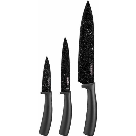 Набір ножів Ardesto Black Mars 3 пр., чорний, нержавіюча сталь, пластик (AR2103BB)