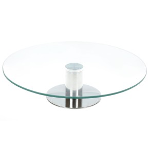 Блюдо поворотное на ножке для сервировки стола, 30см, прозрачное стекло (594-202)