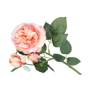  Декоративная ветвь цветов Английской розы, 50см, цвет - персиково-розовый (709-470)
