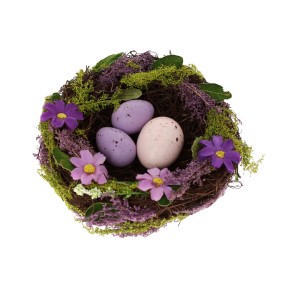 Декор пасхальный Гнездо, 16см, цвет – фиолет (743-898)