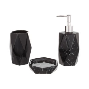 Набір для ванної кімнати BonaDi (3 предмети) чорний мармур (851-318)