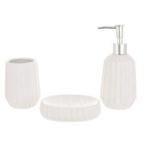 Набір для ванної кімнати BonaDi (3 предмети) молочний білий (851-322)