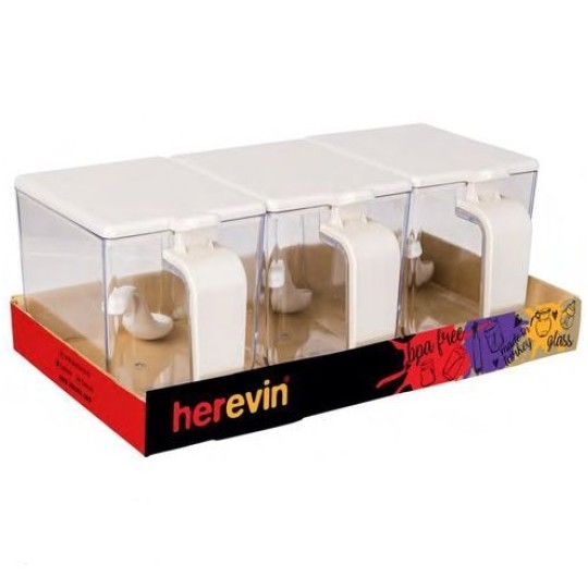 Набор для специй Herevin 3 контейнера 690 мл ваниль (161285-408)