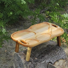 Винний столик менажниця для закусок дерев'яний