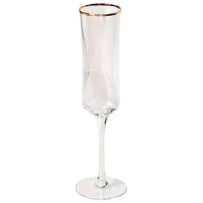 Келих для шампанського SNT Грані із золотим обідком 250 мл 6699-10