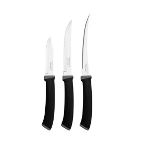 Набір ножів Tramontina Felice Black (стейк,томат,овоч) 3 штуки