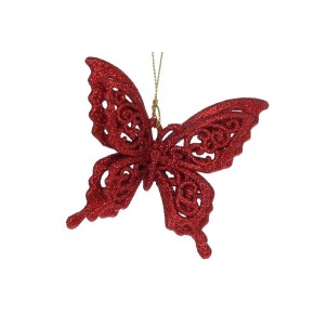 Ялинкова прикраса BonaDi Метелик 8см червоний (788-150)