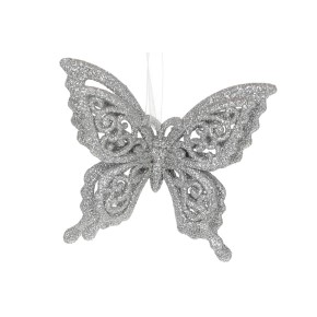 Ялинкова прикраса BonaDi Метелик 8 см срібло (788-153)