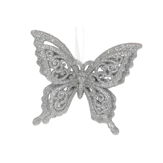 Ялинкова прикраса BonaDi Метелик 8 см срібло (788-153)