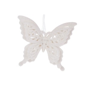 Ялинкова прикраса BonaDi Метелик 8 см білий (788-154)