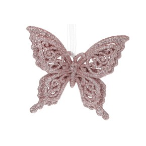 Ялинкова прикраса BonaDi Метелик 8см світло-рожевий (788-155)