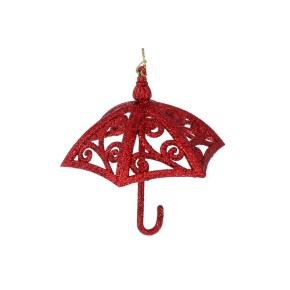 Елочное украшение BonaDi Ажурный зонтик 11см красный (788-894)